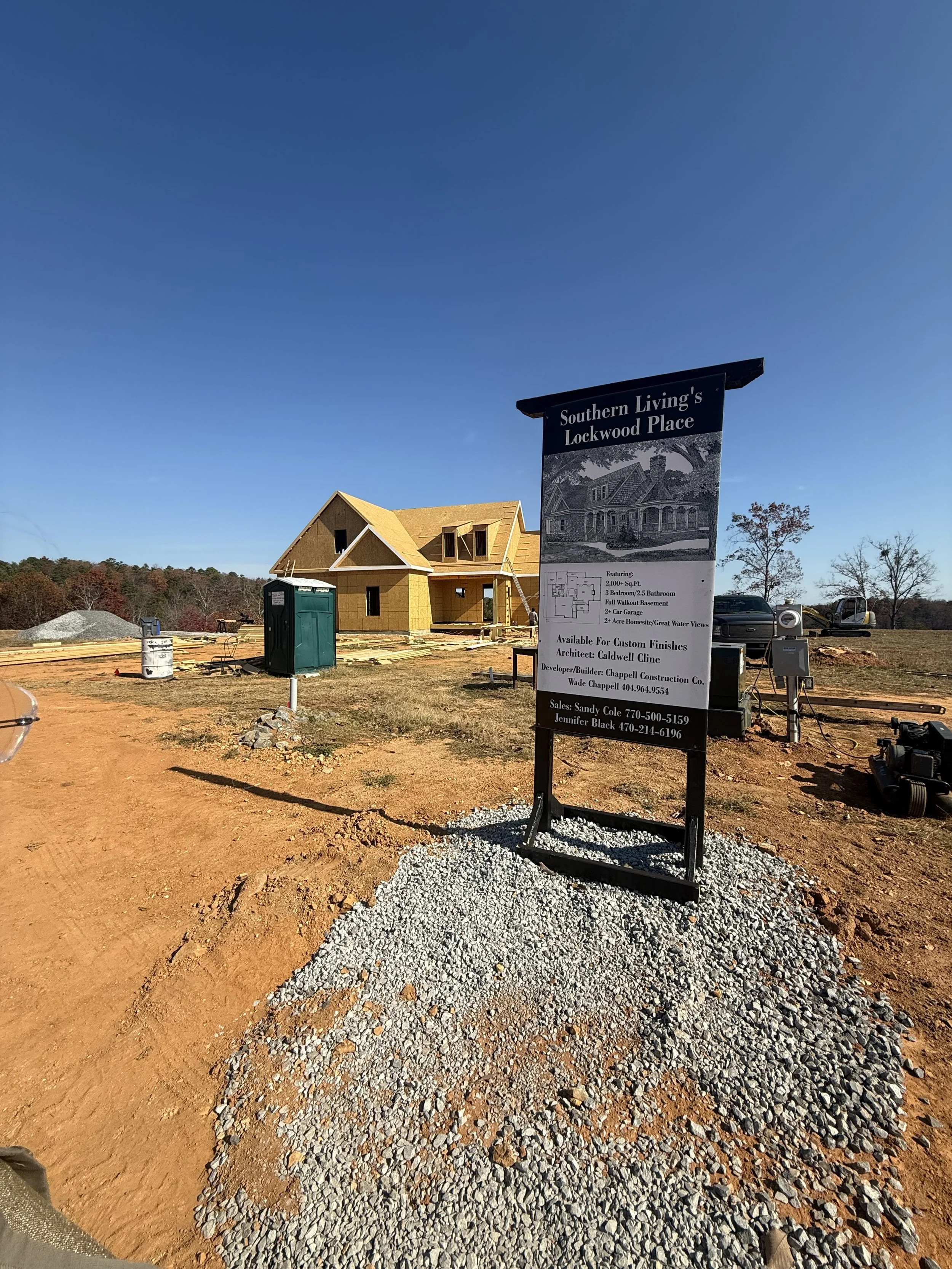Home construction in progress at The Bluffs
